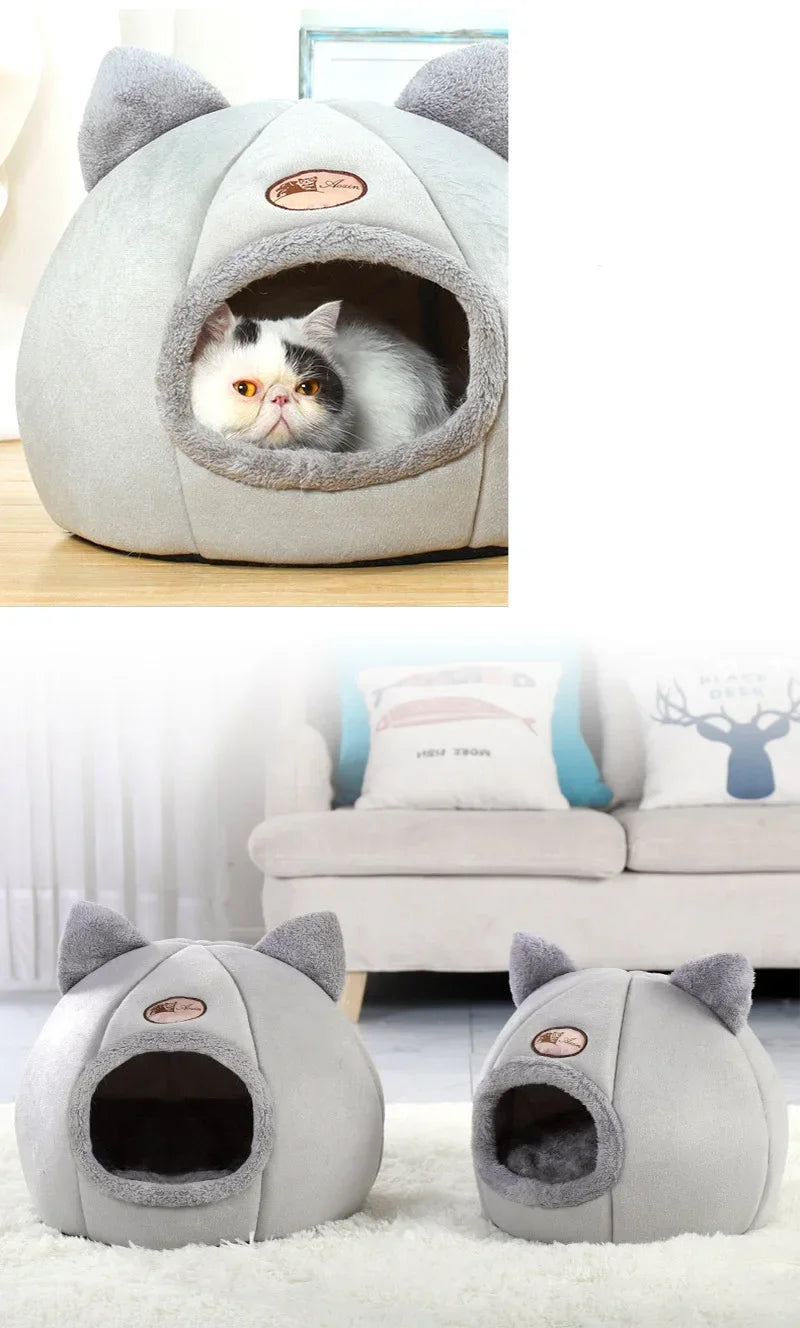 New Deep Sleep Comfort In Winter Cat Bed Iittle Mat Basket Small Dog House Products Pets Tent Cozy Cave Nest Indoor Cama Gato - My Store